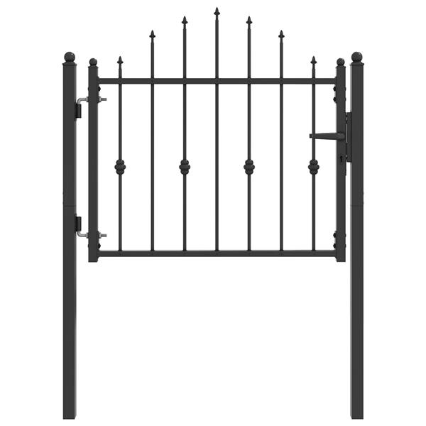 Grote foto vidaxl hekpoort horst 100 x 75 cm metaal zwart vergrendelbaar tuin en terras hekken en schuttingen