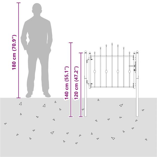 Grote foto vidaxl hekpoort horst 100 x 75 cm metaal zwart vergrendelbaar tuin en terras hekken en schuttingen