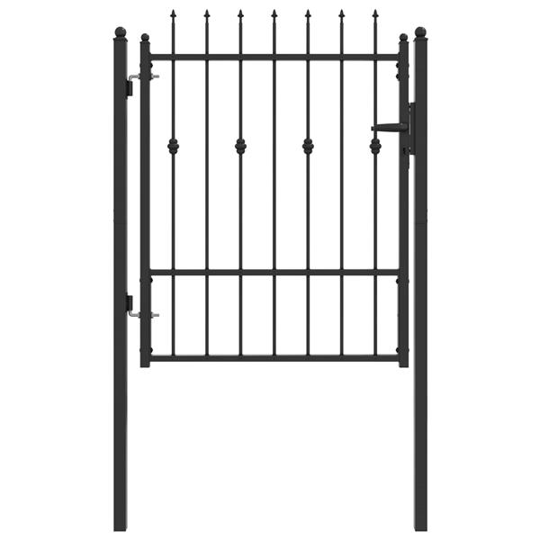 Grote foto vidaxl hekpoort horst 100 x 125 cm metaal zwart vergrendelbaar tuin en terras hekken en schuttingen