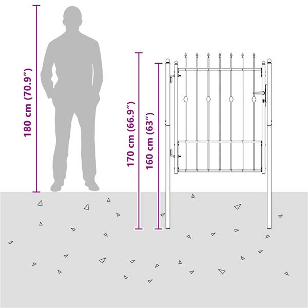 Grote foto vidaxl hekpoort horst 100 x 125 cm metaal zwart vergrendelbaar tuin en terras hekken en schuttingen