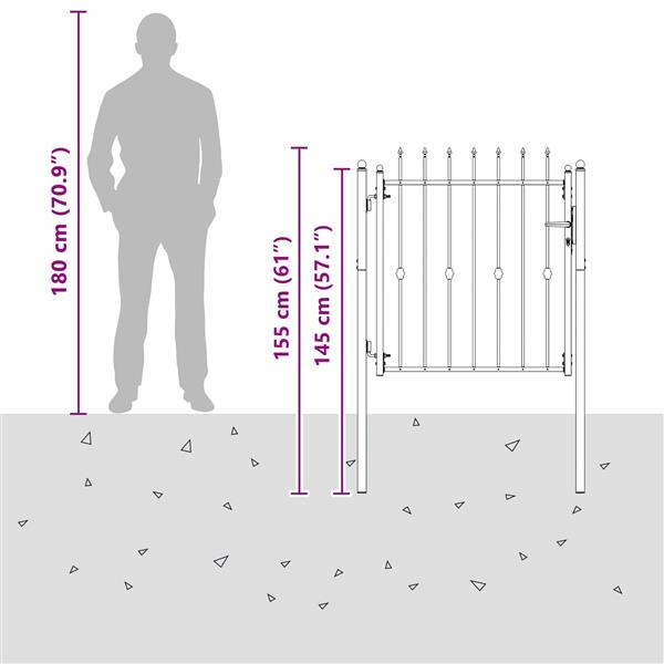 Grote foto vidaxl hekpoort horst 100 x 100 cm metaal zwart vergrendelbaar tuin en terras hekken en schuttingen