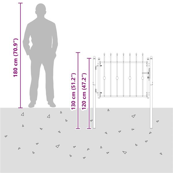 Grote foto vidaxl hekpoort horst 100 x 75 cm metaal zwart vergrendelbaar tuin en terras hekken en schuttingen