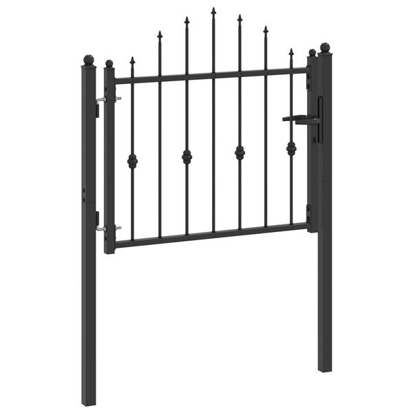 Grote foto vidaxl hekpoort horst 100 x 75 cm metaal zwart vergrendelbaar tuin en terras hekken en schuttingen