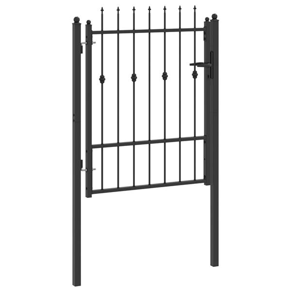 Grote foto vidaxl hekpoort horst 100 x 125 cm metaal zwart vergrendelbaar tuin en terras hekken en schuttingen