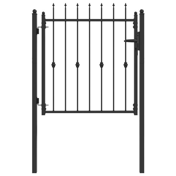 Grote foto vidaxl hekpoort horst 100 x 100 cm metaal zwart vergrendelbaar tuin en terras hekken en schuttingen