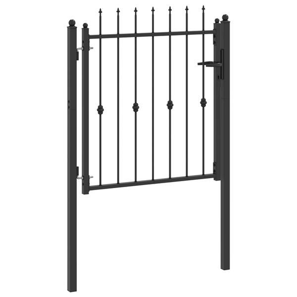 Grote foto vidaxl hekpoort horst 100 x 100 cm metaal zwart vergrendelbaar tuin en terras hekken en schuttingen