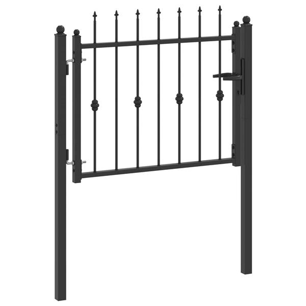 Grote foto vidaxl hekpoort horst 100 x 75 cm metaal zwart vergrendelbaar tuin en terras hekken en schuttingen