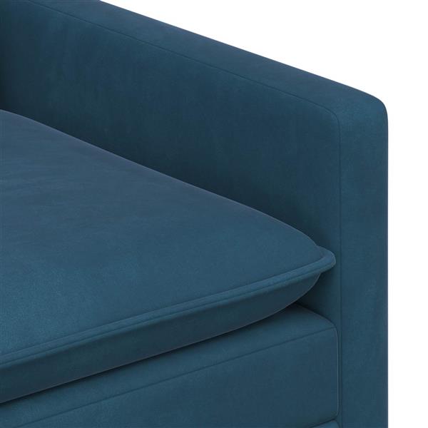 Grote foto vidaxl bank blauw 76 x 81 x 87 5 cm fluweel huis en inrichting bankstellen