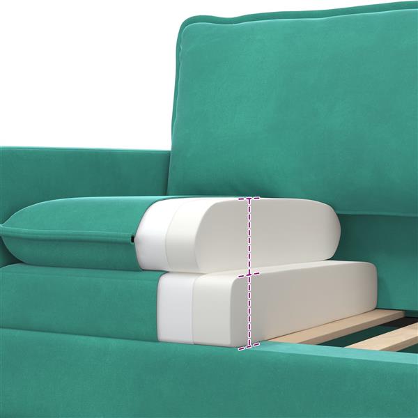 Grote foto vidaxl bank turquoise 76 x 81 x 87 5 cm fluweel huis en inrichting bankstellen