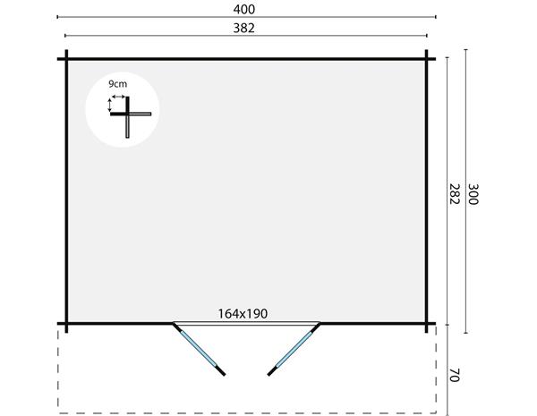 Grote foto blokhut tuinhuis murcia 34 mm vuren. tuin en terras tuinhuisjes en blokhutten