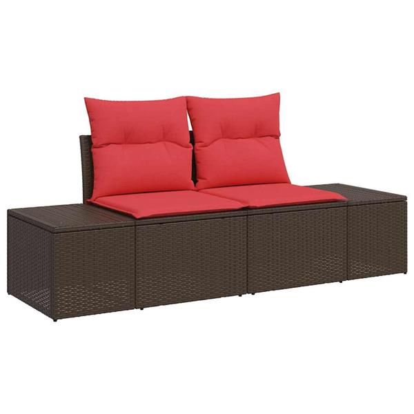 Grote foto vidaxl tuinbank met kussen 184 x 62 x 69 cm poly rattan tuin en terras tuinmeubelen