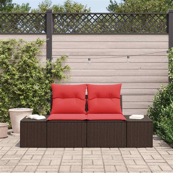 Grote foto vidaxl tuinbank met kussen 184 x 62 x 69 cm poly rattan tuin en terras tuinmeubelen