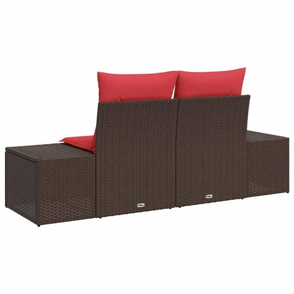 Grote foto vidaxl tuinbank met kussen 184 x 62 x 69 cm poly rattan tuin en terras tuinmeubelen