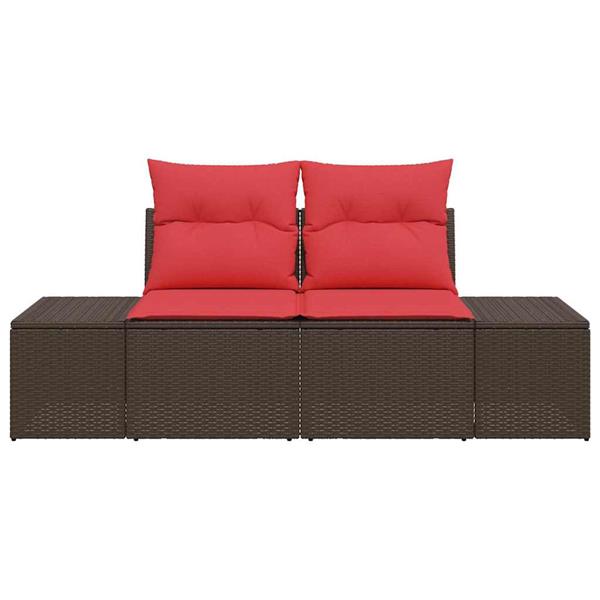 Grote foto vidaxl tuinbank met kussen 184 x 62 x 69 cm poly rattan tuin en terras tuinmeubelen