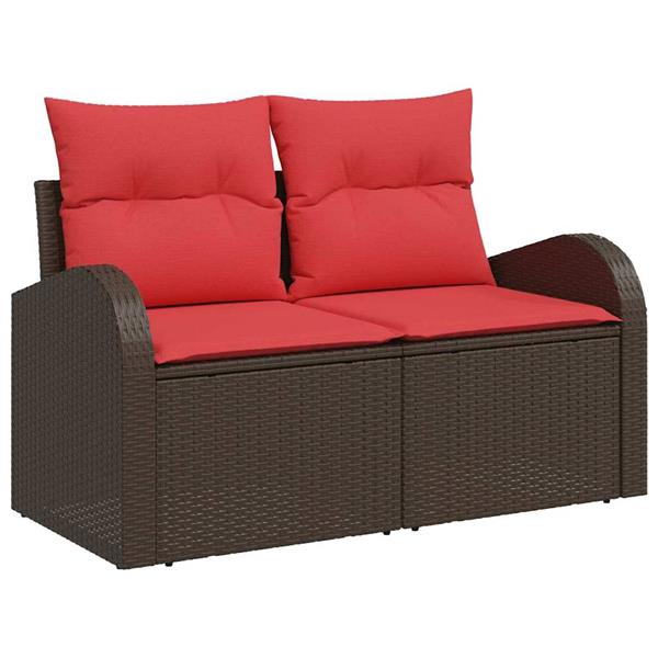 Grote foto vidaxl tuinbank bruin 124 x 62 x 85 cm poly rattan tuin en terras tuinmeubelen