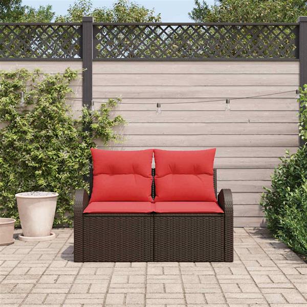 Grote foto vidaxl tuinbank bruin 124 x 62 x 85 cm poly rattan tuin en terras tuinmeubelen