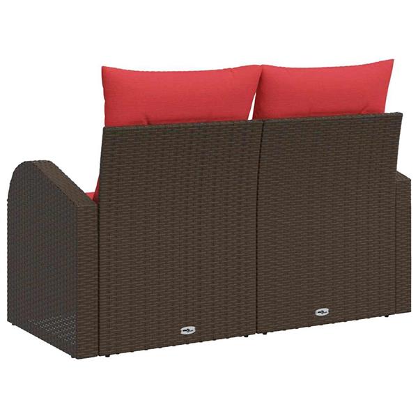 Grote foto vidaxl tuinbank bruin 124 x 62 x 85 cm poly rattan tuin en terras tuinmeubelen