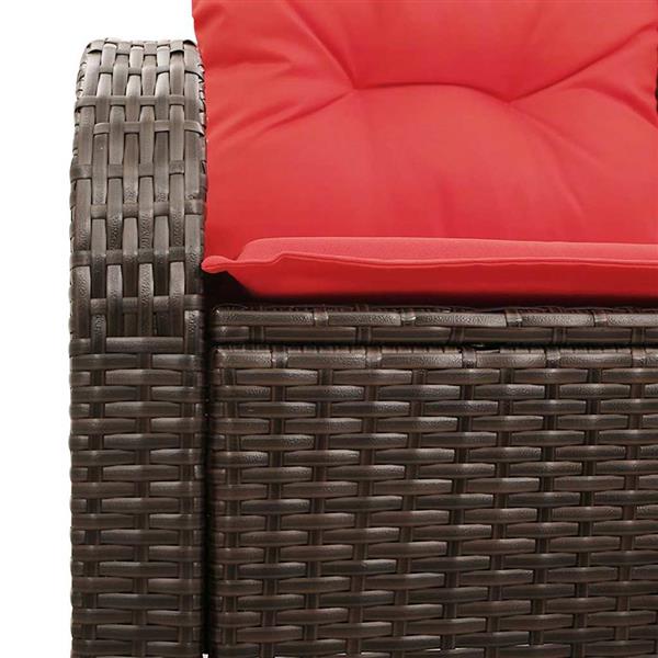 Grote foto vidaxl tuinbank bruin 124 x 62 x 85 cm poly rattan tuin en terras tuinmeubelen