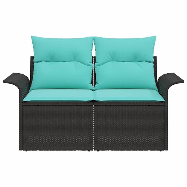 Grote foto vidaxl tuinbank met kussen met opslag 141 x 62 x 69 cm poly rattan tuin en terras tuinmeubelen