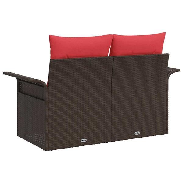 Grote foto vidaxl tuinbank met kussen met opslag 141 x 62 x 69 cm poly rattan tuin en terras tuinmeubelen