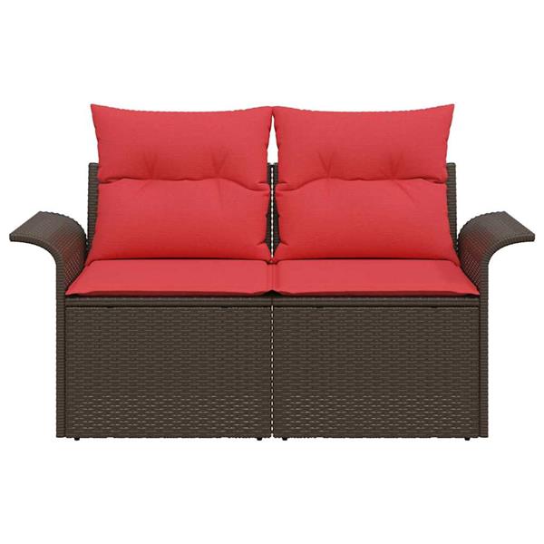 Grote foto vidaxl tuinbank met kussen met opslag 141 x 62 x 69 cm poly rattan tuin en terras tuinmeubelen