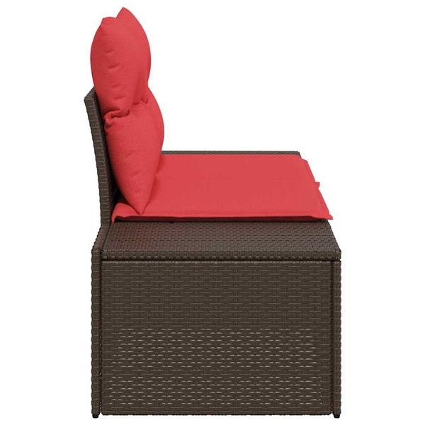 Grote foto vidaxl tuinbank met kussen 184 x 62 x 69 cm poly rattan tuin en terras tuinmeubelen