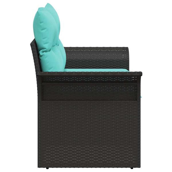 Grote foto vidaxl tuinbank met kussen 141 x 62 x 69 cm poly rattan tuin en terras tuinmeubelen