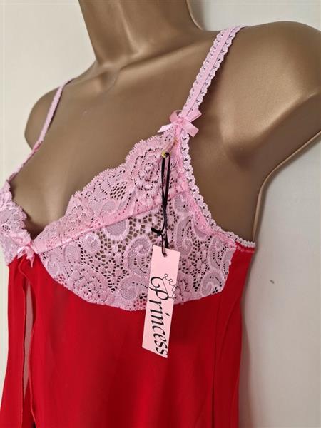 Grote foto rode babydoll met roze string small 36 38 kleding dames ondergoed en lingerie
