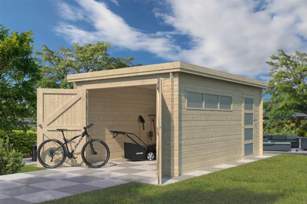 Grote foto nieuw modern houten garage 3711 tuin en terras tuinhuisjes en blokhutten
