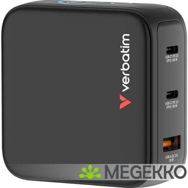 Grote foto verbatim mini gan oplader 100w met display computers en software overige