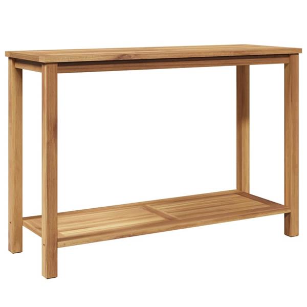 Grote foto vidaxl wandtafel met opslag bruin 110 x 40 x 75 cm massief teakhout tuin en terras tuinmeubelen