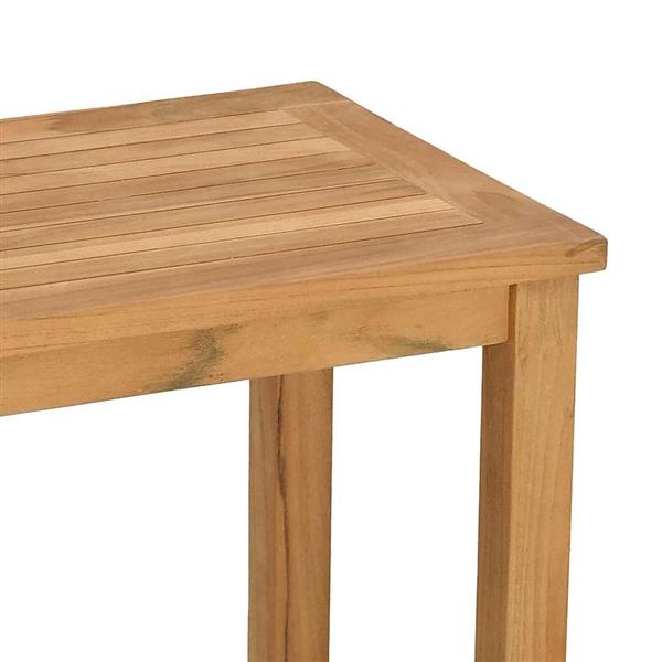 Grote foto vidaxl wandtafel met opslag bruin 110 x 40 x 75 cm massief teakhout tuin en terras tuinmeubelen