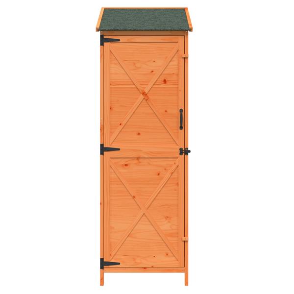 Grote foto vidaxl tuinschuur met dak bruin 59 5 x 56 x 176 5 cm massief vurenhout tuin en terras tuinhuisjes en blokhutten