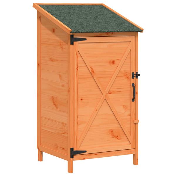 Grote foto vidaxl tuinschuur met dak bruin 59 5 x 56 x 113 5 cm massief vurenhout tuin en terras tuinhuisjes en blokhutten