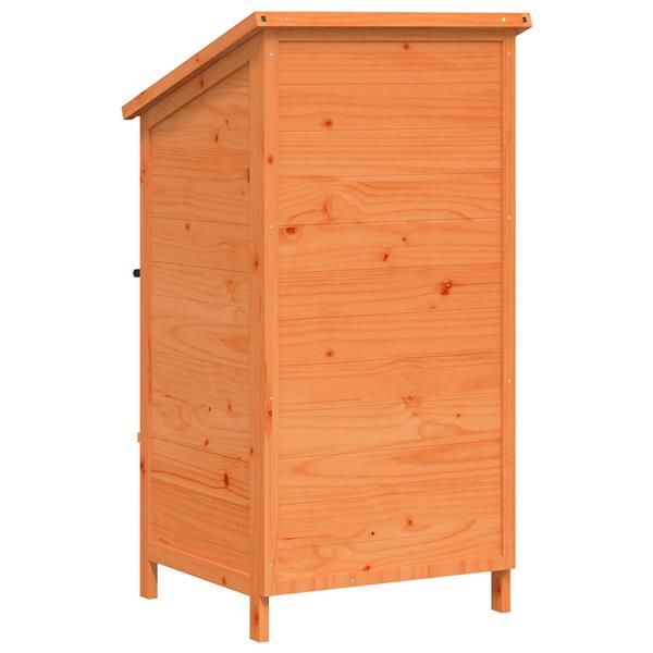 Grote foto vidaxl tuinschuur met dak bruin 59 5 x 56 x 113 5 cm massief vurenhout tuin en terras tuinhuisjes en blokhutten