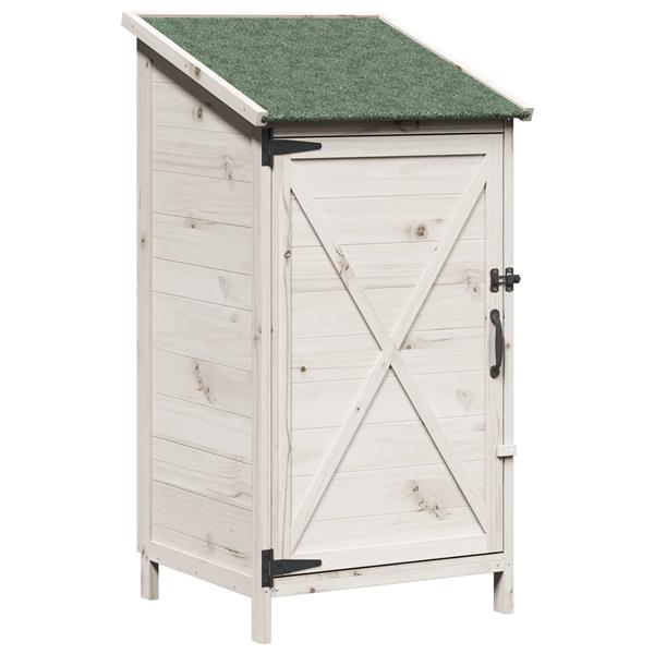 Grote foto vidaxl tuinschuur met dak wit 59 5 x 56 x 113 5 cm massief vurenhout tuin en terras tuinhuisjes en blokhutten