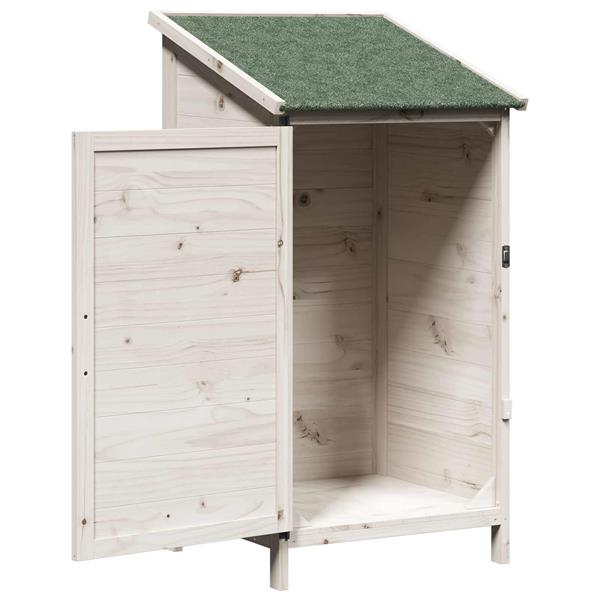 Grote foto vidaxl tuinschuur met dak wit 59 5 x 56 x 113 5 cm massief vurenhout tuin en terras tuinhuisjes en blokhutten