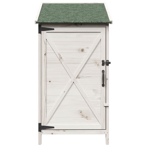 Grote foto vidaxl tuinschuur met dak wit 59 5 x 56 x 113 5 cm massief vurenhout tuin en terras tuinhuisjes en blokhutten