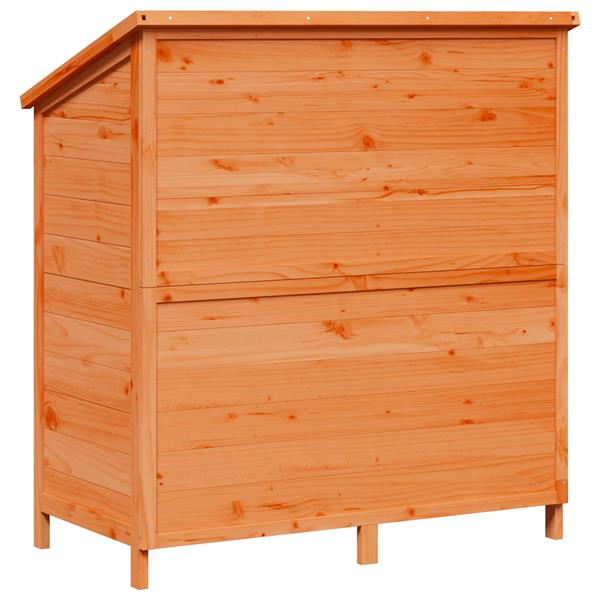 Grote foto vidaxl tuinschuur met dak bruin 106 x 56 x 113 5 cm massief vurenhout tuin en terras tuinhuisjes en blokhutten