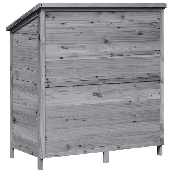 Grote foto vidaxl tuinschuur met dak grijs 106 x 56 x 113 5 cm massief vurenhout tuin en terras tuinhuisjes en blokhutten