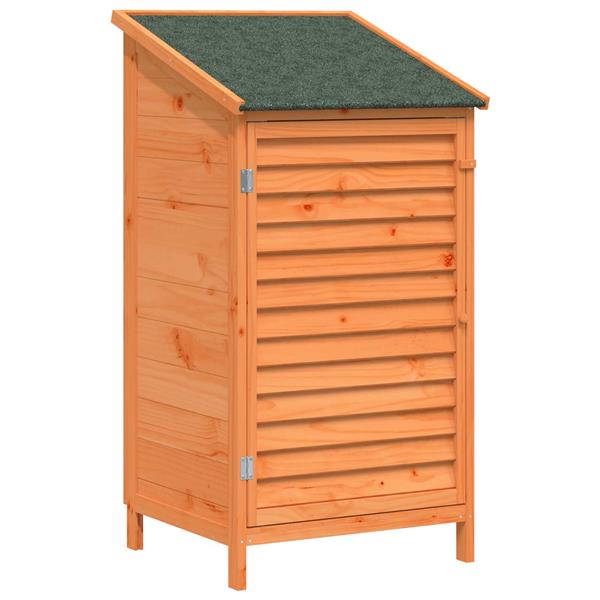 Grote foto vidaxl tuinschuur met dak bruin 59 x 56 x 113 5 cm massief vurenhout tuin en terras tuinhuisjes en blokhutten