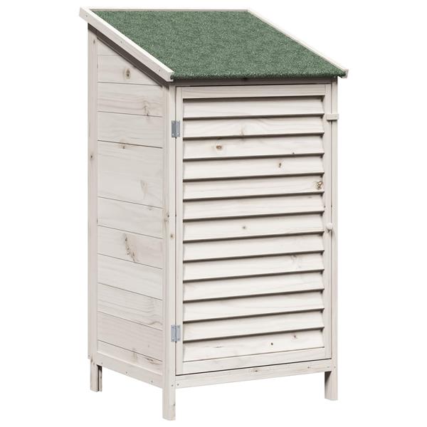 Grote foto vidaxl tuinschuur met dak wit 59 x 56 x 113 5 cm massief vurenhout tuin en terras tuinhuisjes en blokhutten