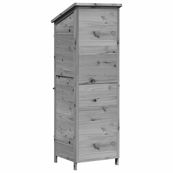 Grote foto vidaxl tuinschuur grijs 59 5 x 56 x 176 5 cm bewerkt hout tuin en terras tuinhuisjes en blokhutten