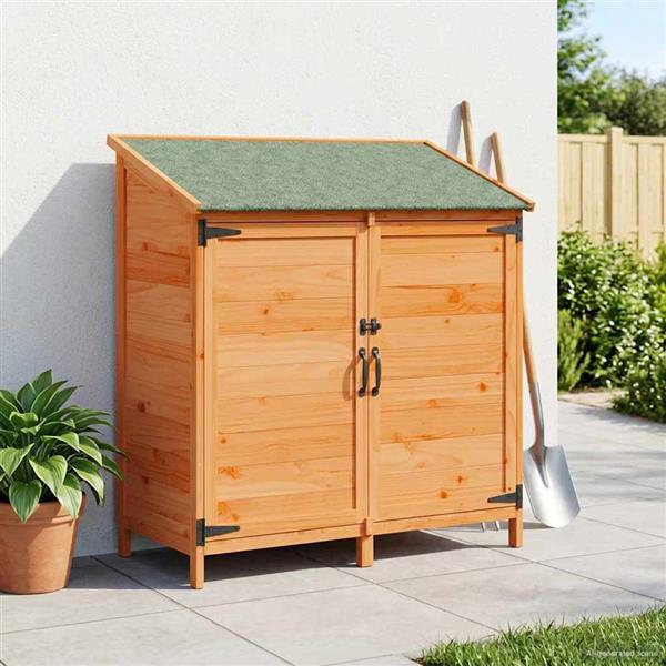 Grote foto vidaxl tuinschuur bruin 106 5 x 56 x 113 5 cm massief vurenhout tuin en terras tuinhuisjes en blokhutten