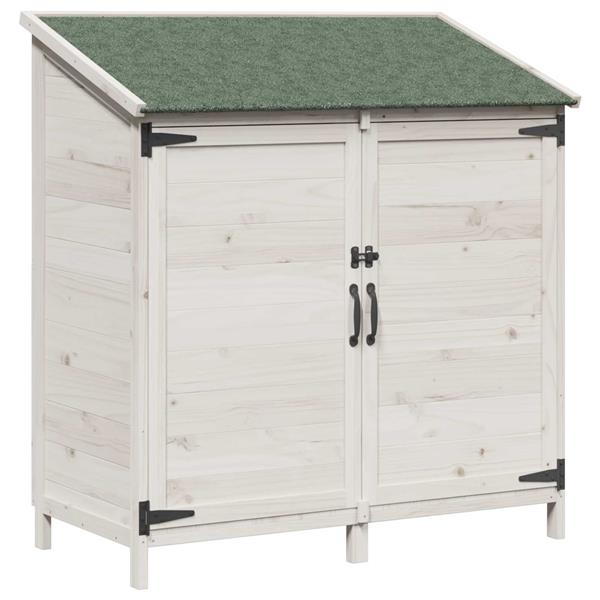 Grote foto vidaxl tuinschuur met dak wit 106 5 x 56 x 113 5 cm massief vurenhout tuin en terras tuinhuisjes en blokhutten