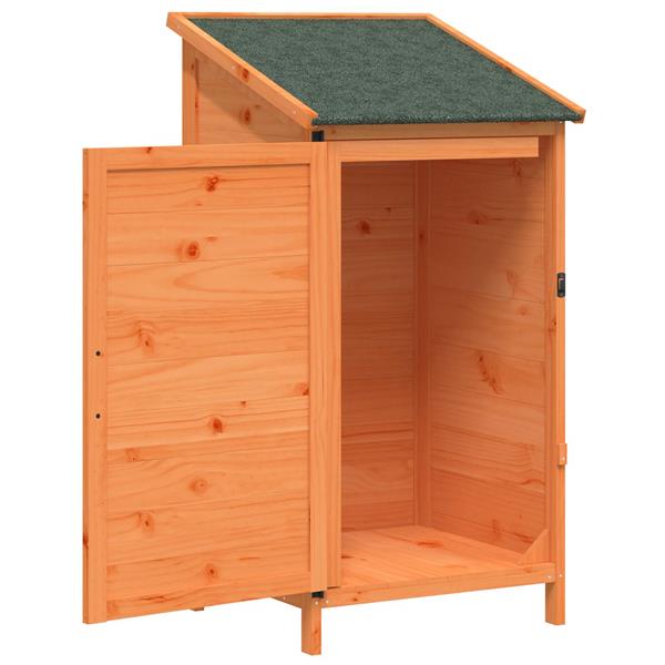 Grote foto vidaxl tuinschuur met dak bruin 59 x 56 x 113 5 cm massief vurenhout tuin en terras tuinhuisjes en blokhutten