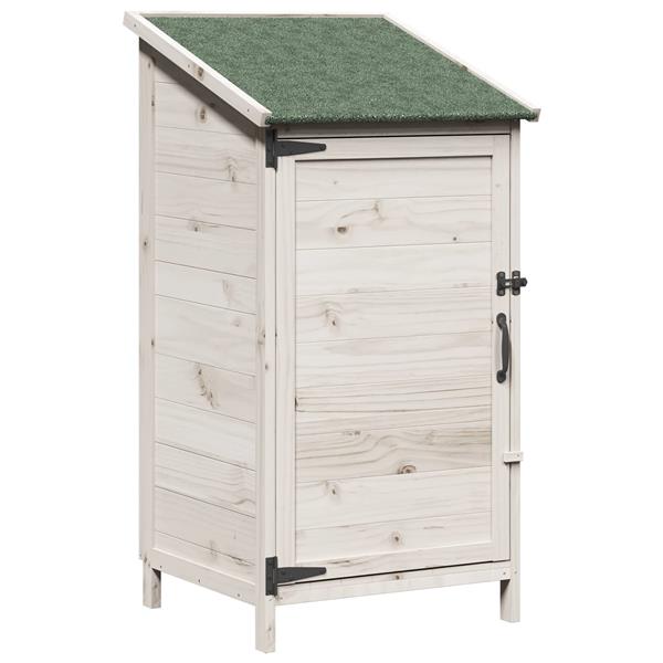 Grote foto vidaxl tuinschuur met dak wit 59 x 56 x 113 5 cm massief vurenhout tuin en terras tuinhuisjes en blokhutten