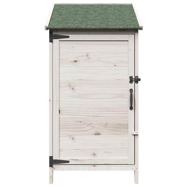 Grote foto vidaxl tuinschuur met dak wit 59 x 56 x 113 5 cm massief vurenhout tuin en terras tuinhuisjes en blokhutten