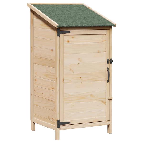 Grote foto vidaxl tuinschuur met dak naturel 59 x 56 x 113 5 cm massief vurenhout tuin en terras tuinhuisjes en blokhutten