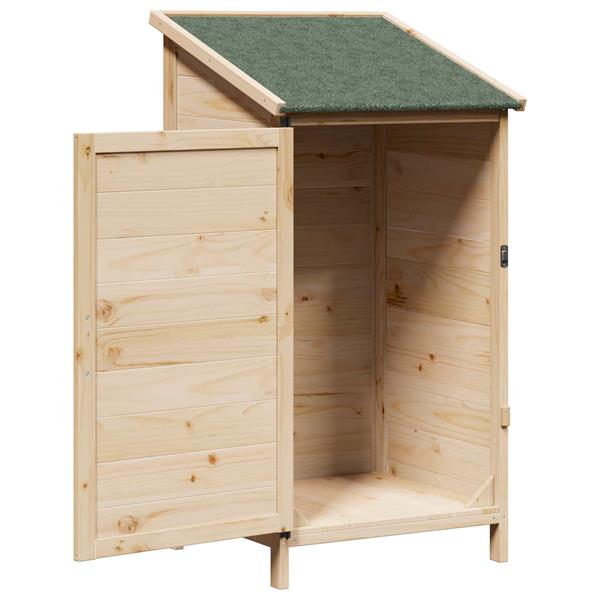 Grote foto vidaxl tuinschuur met dak naturel 59 x 56 x 113 5 cm massief vurenhout tuin en terras tuinhuisjes en blokhutten